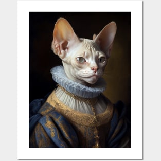 Royal Portrait of a Devon Rex Cat Posters and Art